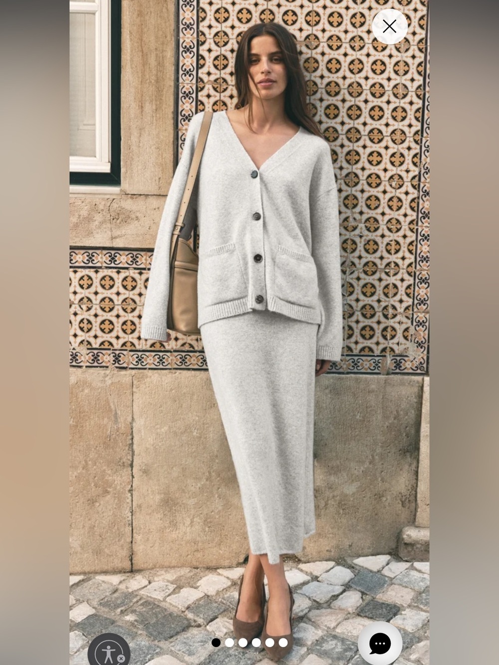 z supply cozy moment grey sweater midi knit skirt size small NEW - Picture 11 of 11